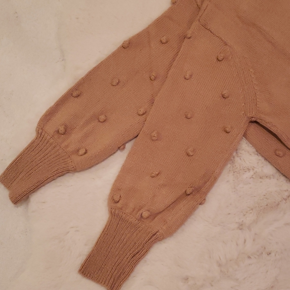 New Camel Pom Pom Pullover Sweater - Picture 6 of 6